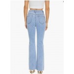 Light Blue Women's Bootcut Bell Bottom Jeans Stretchy Flare Pants High Waisted Long Jean Denim,Soft Fabric with Pockets