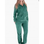 Green Track Suits for Women Set Sweatsuits 2 Piece Tracksuit