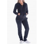 Black Track Suits for Women Set Sweatsuits 2 Piece Tracksuit